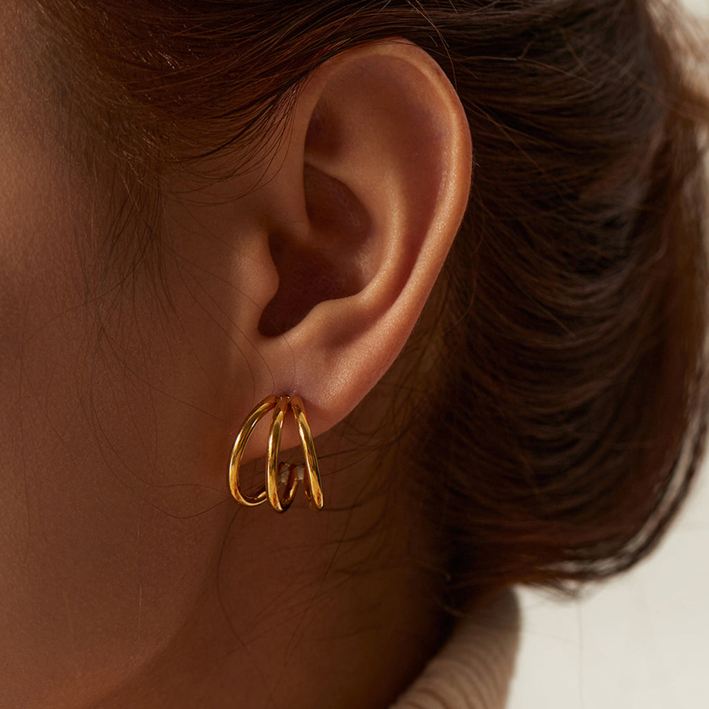 Creolen "Triple" in Edelstahl | Shop Nory