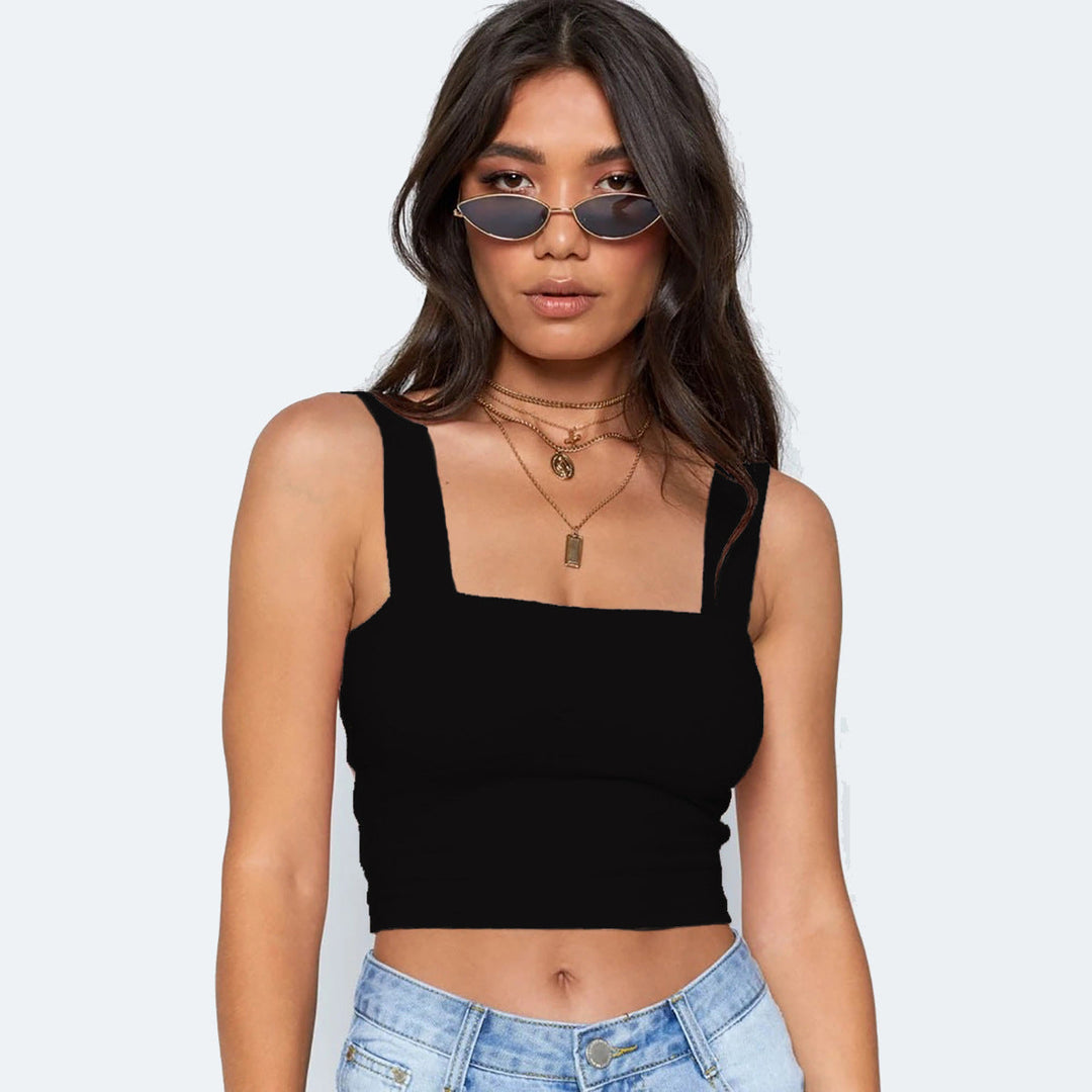 Damen Figurbetontes Crop-Top mit breiten Trägern