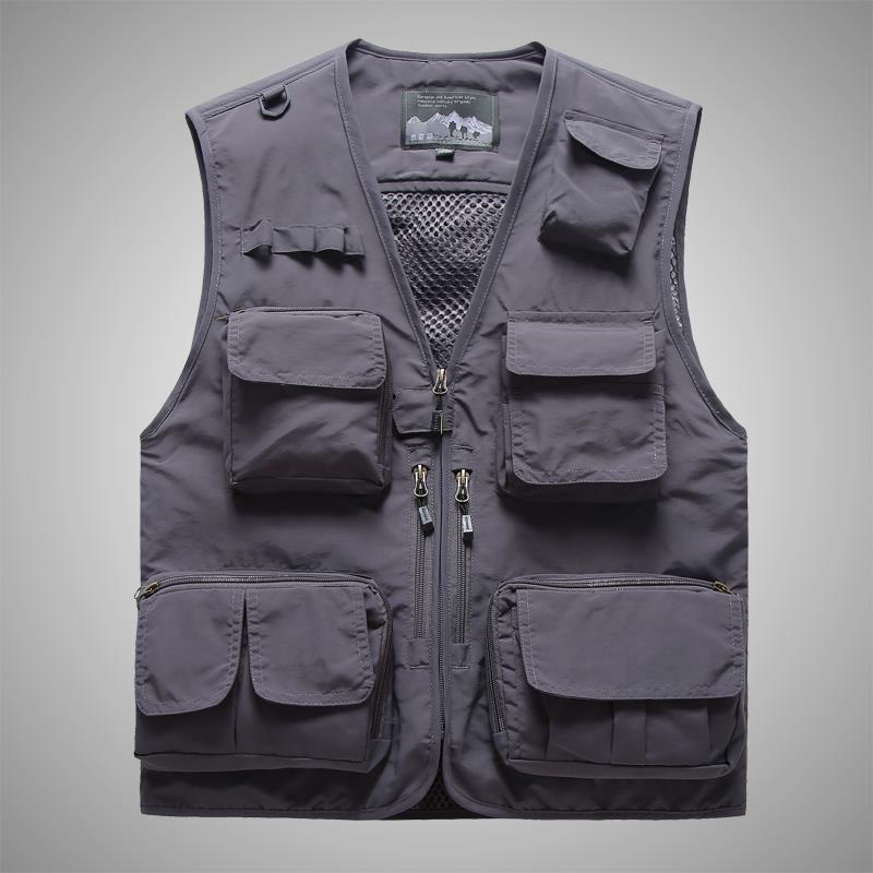 Herren Multifunktionale Utility-Weste mit Mehrfachtaschen und Mesh-Innenfutter Shop Nory