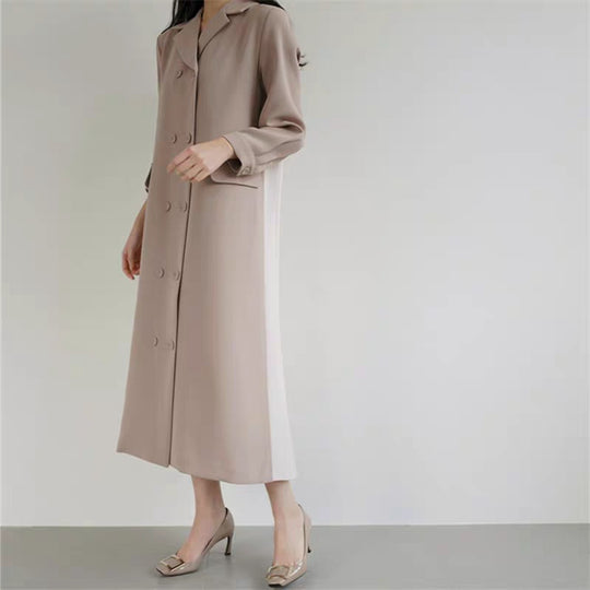Damen Langer Dustercoat mit plissiertem Rückenpanel und kastiger Silhouette Shop Nory