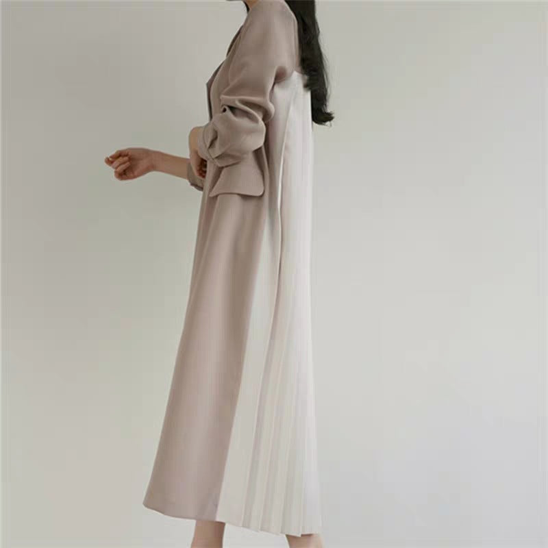 Damen Langer Dustercoat mit plissiertem Rückenpanel und kastiger Silhouette Shop Nory