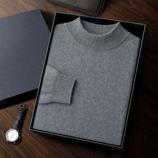 Schlichter Halbkragen-Pullover für Herren