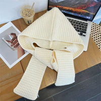 Schal Poncho Mütze Creme