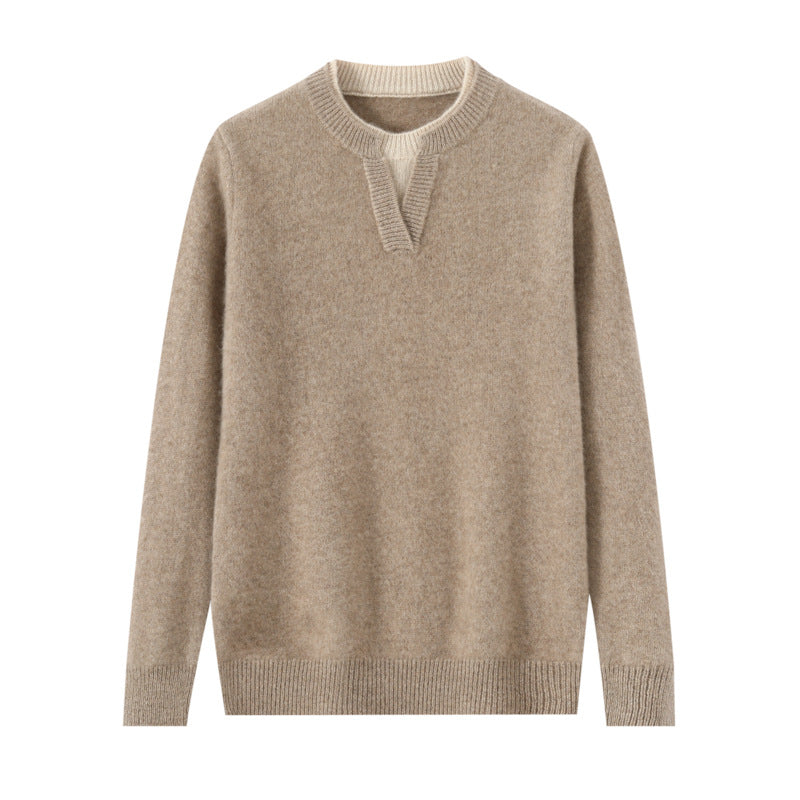 Herren-Wollpullover, Rundhals, dick gestrickt
