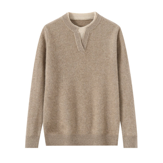 Herren-Wollpullover, Rundhals, dick gestrickt