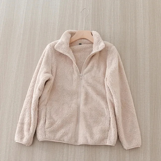 Weiche Sherpa Zip Up Hohe Kragenjacke, Fleeceweste