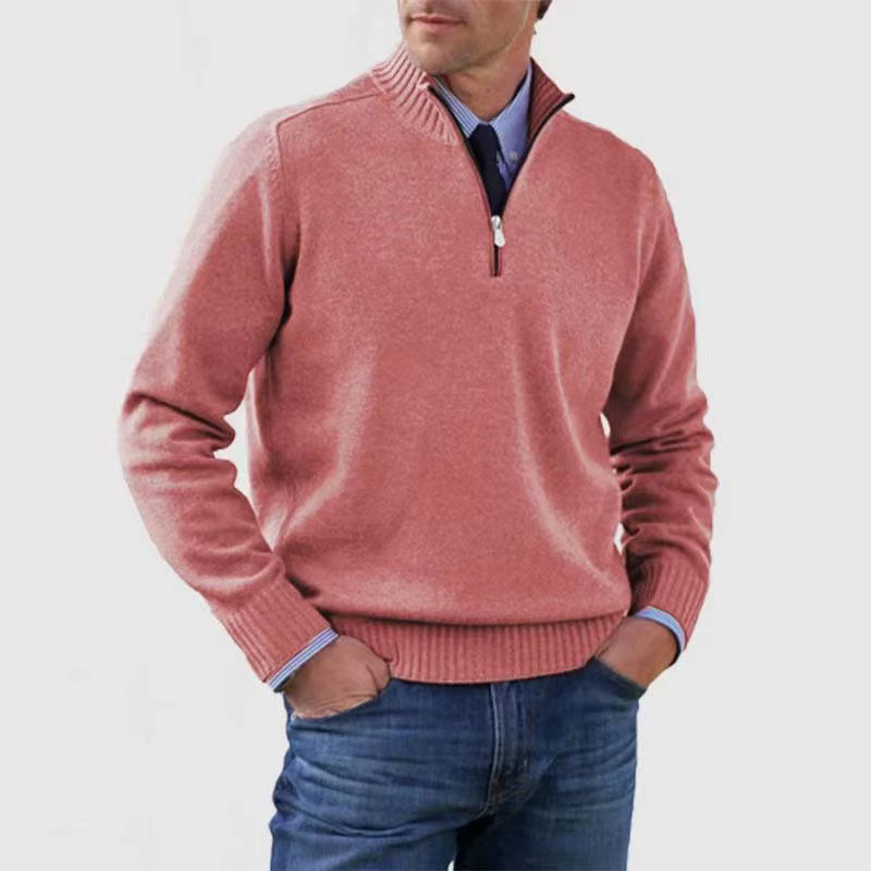 Herrenpullover Mit Halbem Reißverschluss
