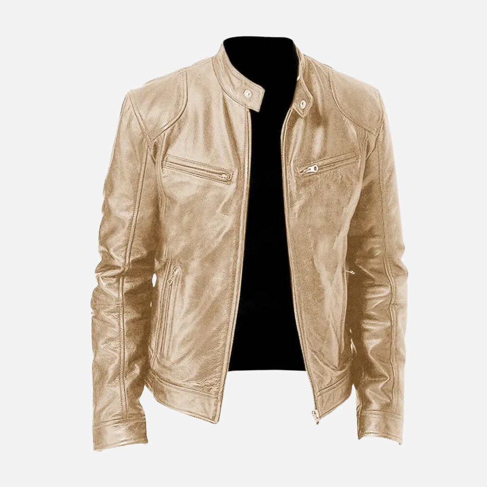 Stylische Moto-Lederjacke