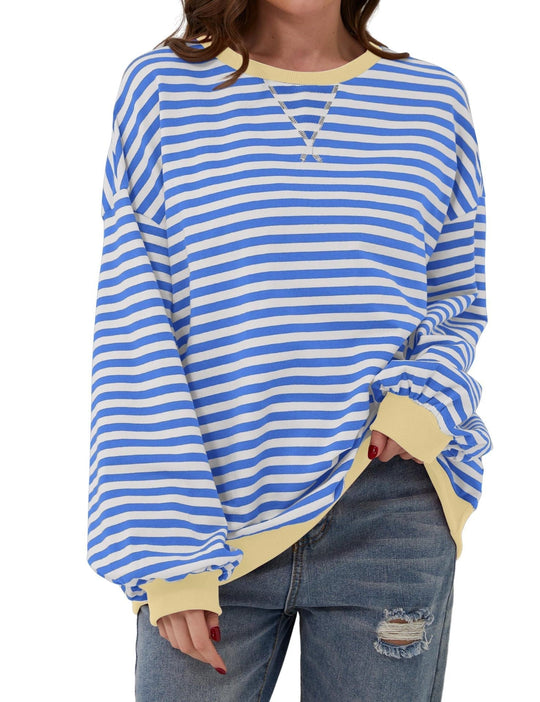 Eleganter, lockerer Damenpullover mit Streifen