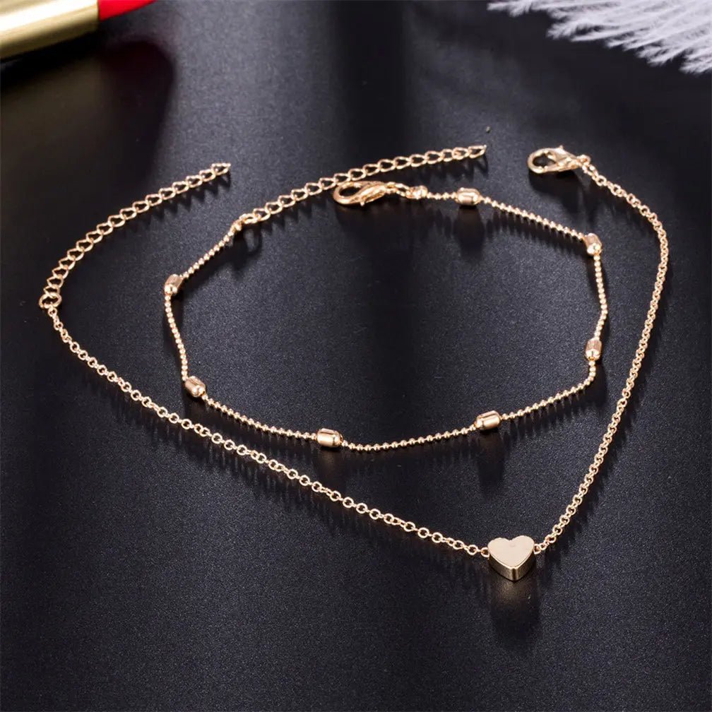 14k Vergoldete Geschichtete Fußkettchen Set | Shop Nory