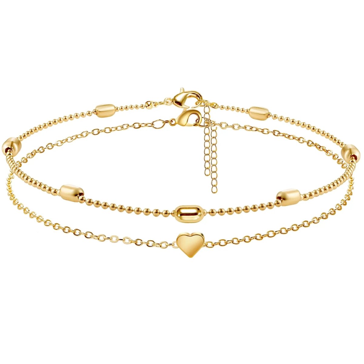 14k Vergoldete Geschichtete Fußkettchen Set | Shop Nory