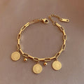 14K Echtgold plattierte runde Porträtarmbänder | Shop Nory