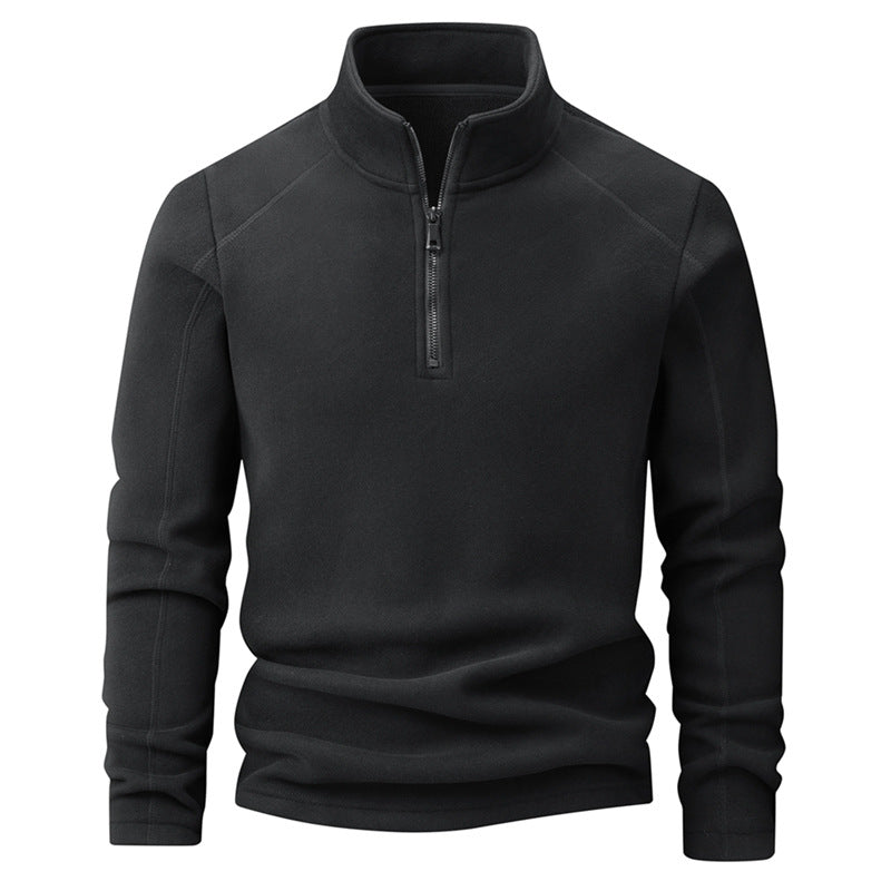 Fleece-Sweatshirt mit Stehkragen und Reißverschluss