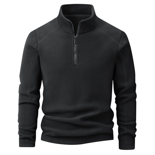 Fleece-Sweatshirt mit Stehkragen und Reißverschluss