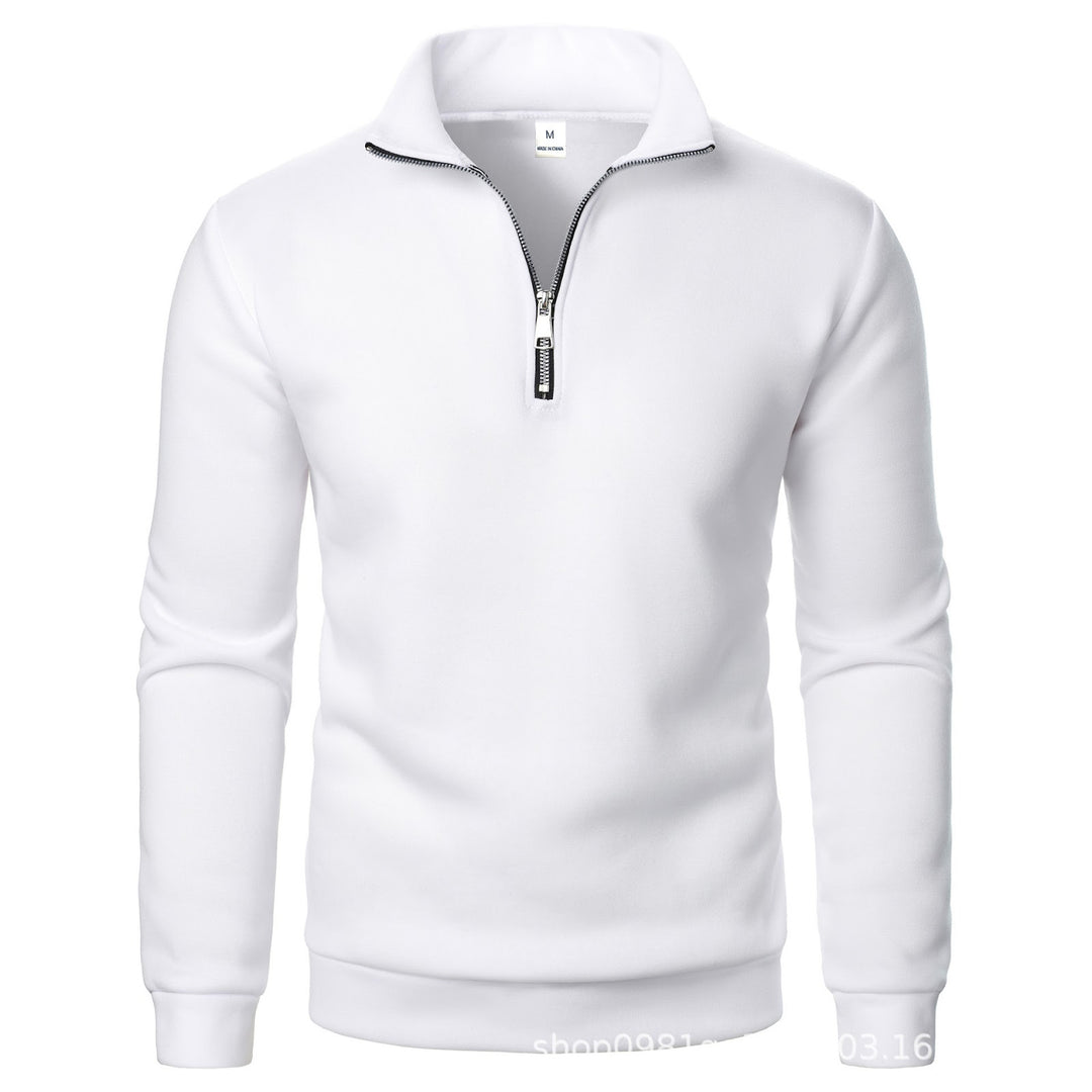 Gefüttertes Stehkragen-Sweatshirt mit Viertel-Reißverschluss