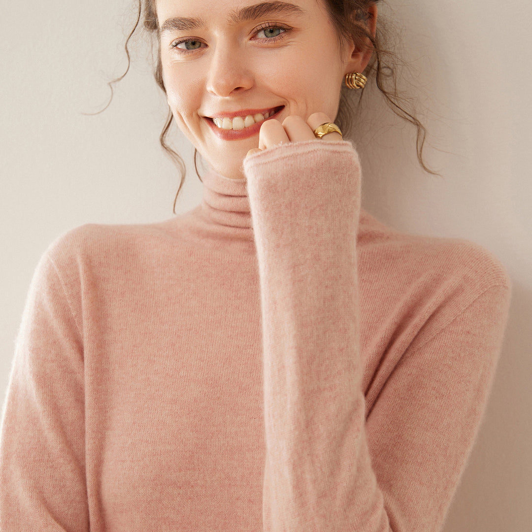 Weicher Kaschmir-Pullover mit Stehkragen