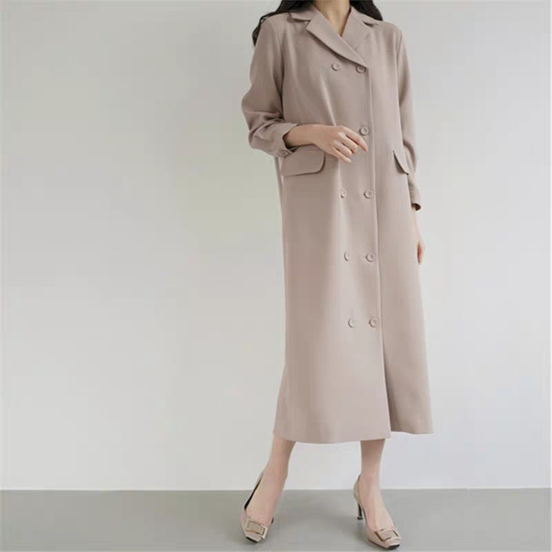 Damen Langer Dustercoat mit plissiertem Rückenpanel und kastiger Silhouette Shop Nory
