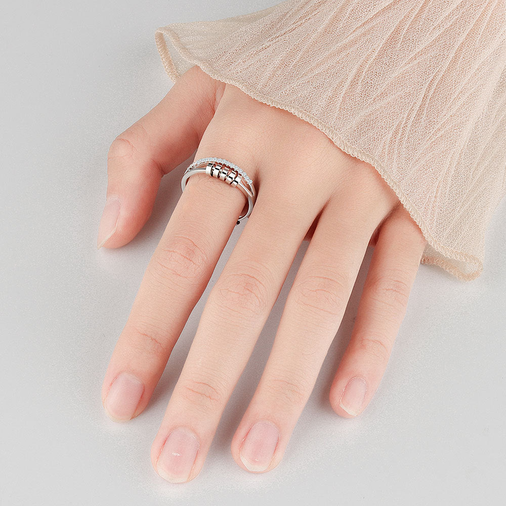 Multi-Layer Geometrischer Stil Angst Fidget Slider Ring | Shop Nory