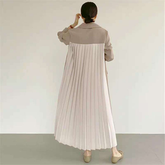 Damen Langer Dustercoat mit plissiertem Rückenpanel und kastiger Silhouette Shop Nory