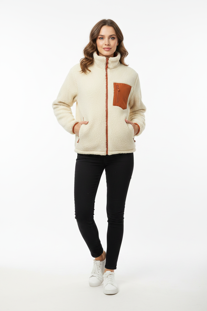 Damen Jacke mit hohem Kragen und praktischem Reißverschluss