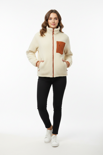 Damen Jacke mit hohem Kragen und praktischem Reißverschluss