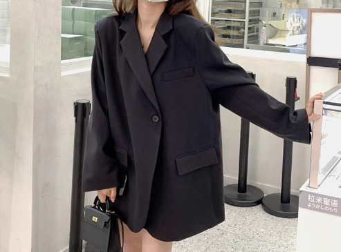 Damen Oversized Blazer aus weichem Wollmix