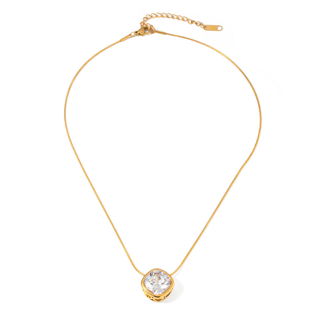 Ohrringe "Diana" mit Zirkoniastein in Edelstahl - 18k vergoldet | Shop Nory