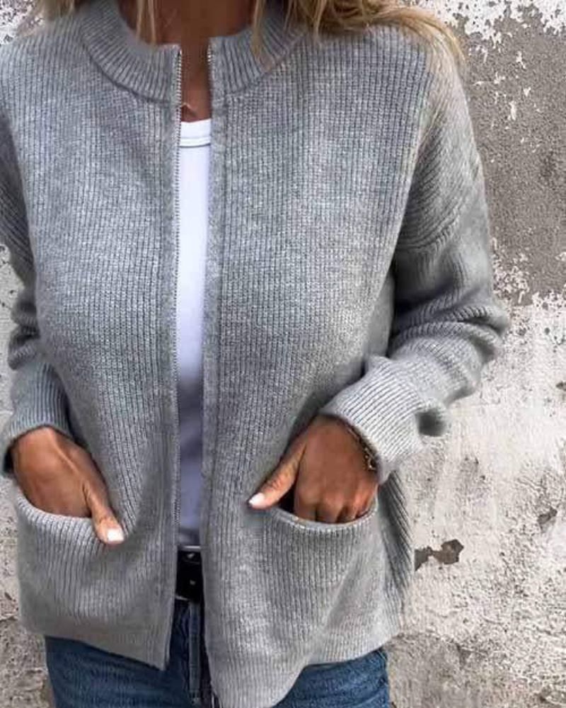 Einfachjacke mit Klassischem Reißverschlussdesign
