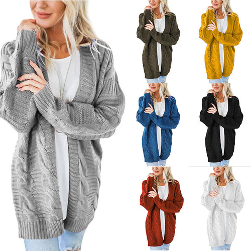 Damen nan langer oversize Strickcardigan mit Zopfmuster und V-Ausschnitt Shop Nory