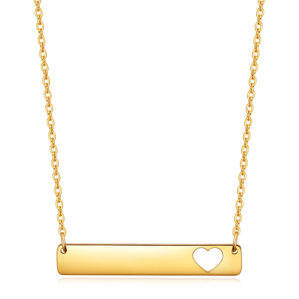 Damen Halskette mit personalisierbarem Anhänger und Herz-Detail Shop Nory