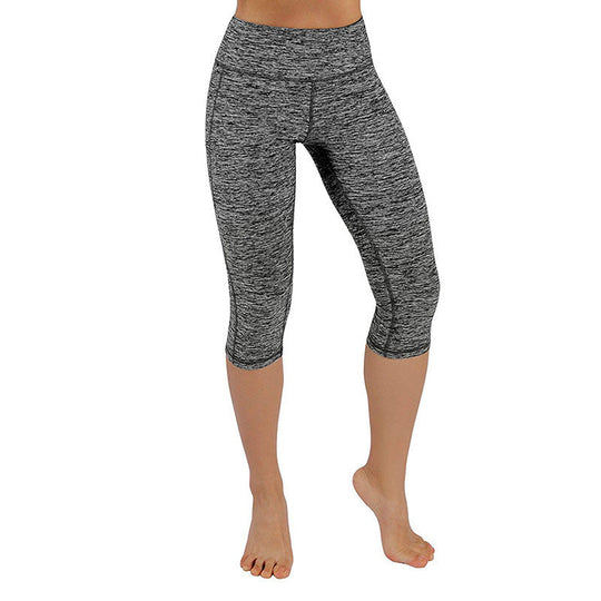 Damen Sportliche Capri-Leggings mit Seitentaschen und hohem Bund
