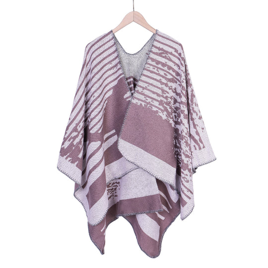 Damen Jacquard-Ruana im Oversize-Kimono-Fall aus Feinstrick Shop Nory