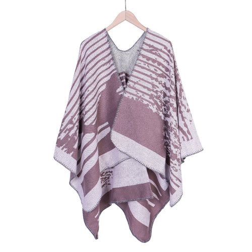 Damen Jacquard-Ruana im Oversize-Kimono-Fall aus Feinstrick Shop Nory