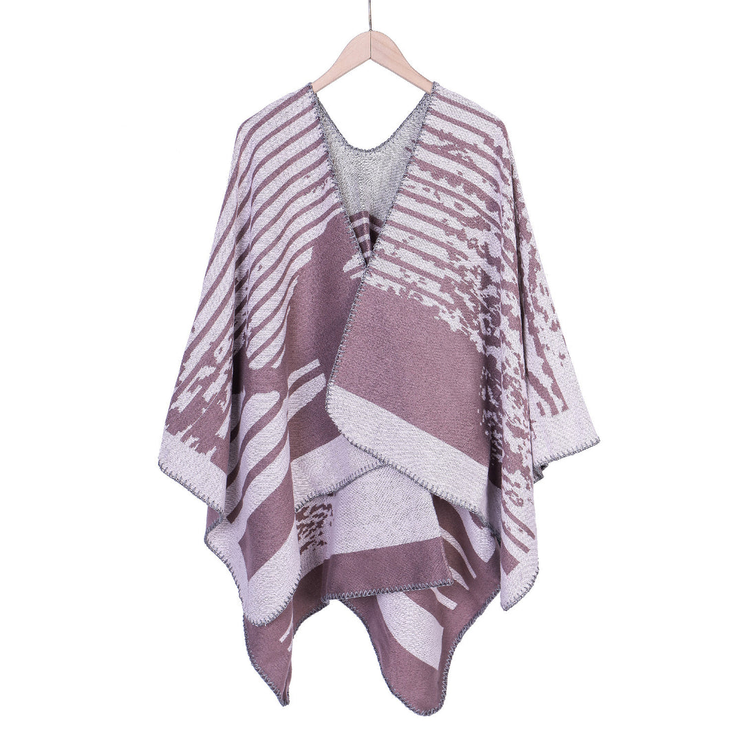 Damen Jacquard-Ruana im Oversize-Kimono-Fall aus Feinstrick Shop Nory