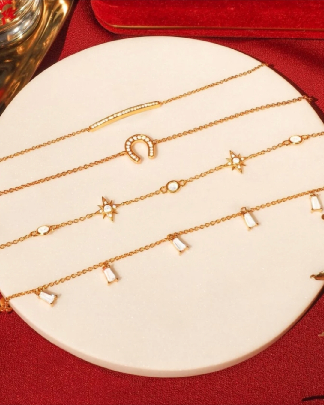 Himmlische kosmische Sternenlicht Kristall Goldkette Armband | Shop Nory