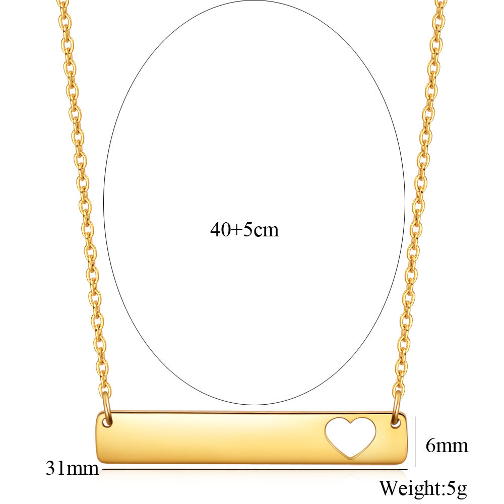 Damen Halskette mit personalisierbarem Anhänger und Herz-Detail Shop Nory