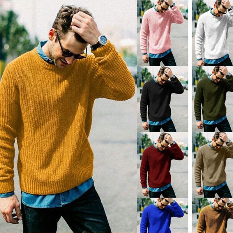 Herren Strickpullover mit Rundhalsausschnitt