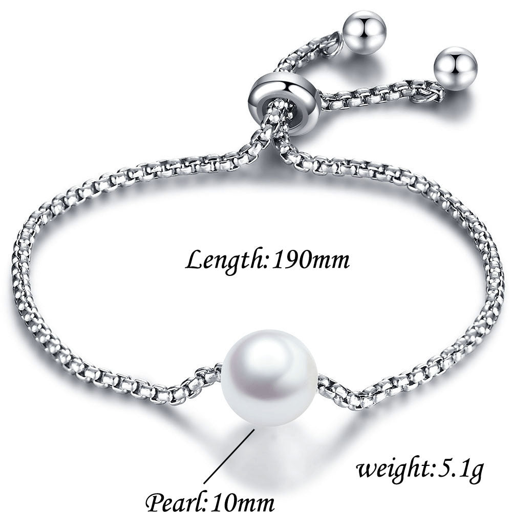Damen Armkette mit verstellbarem Verschluss und eleganter Perle Shop Nory