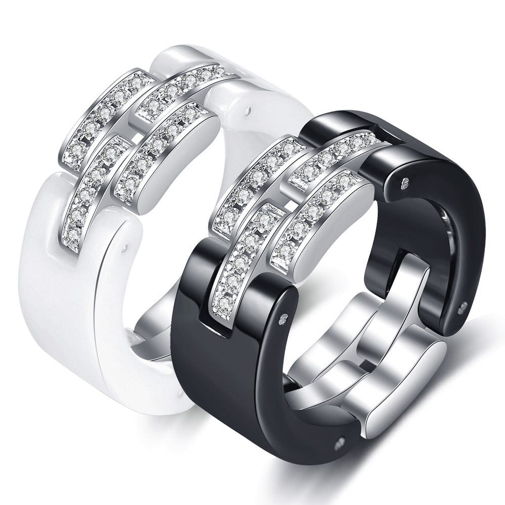 Damen Ring mit elegantem Kristall- und modernem Design Shop Nory