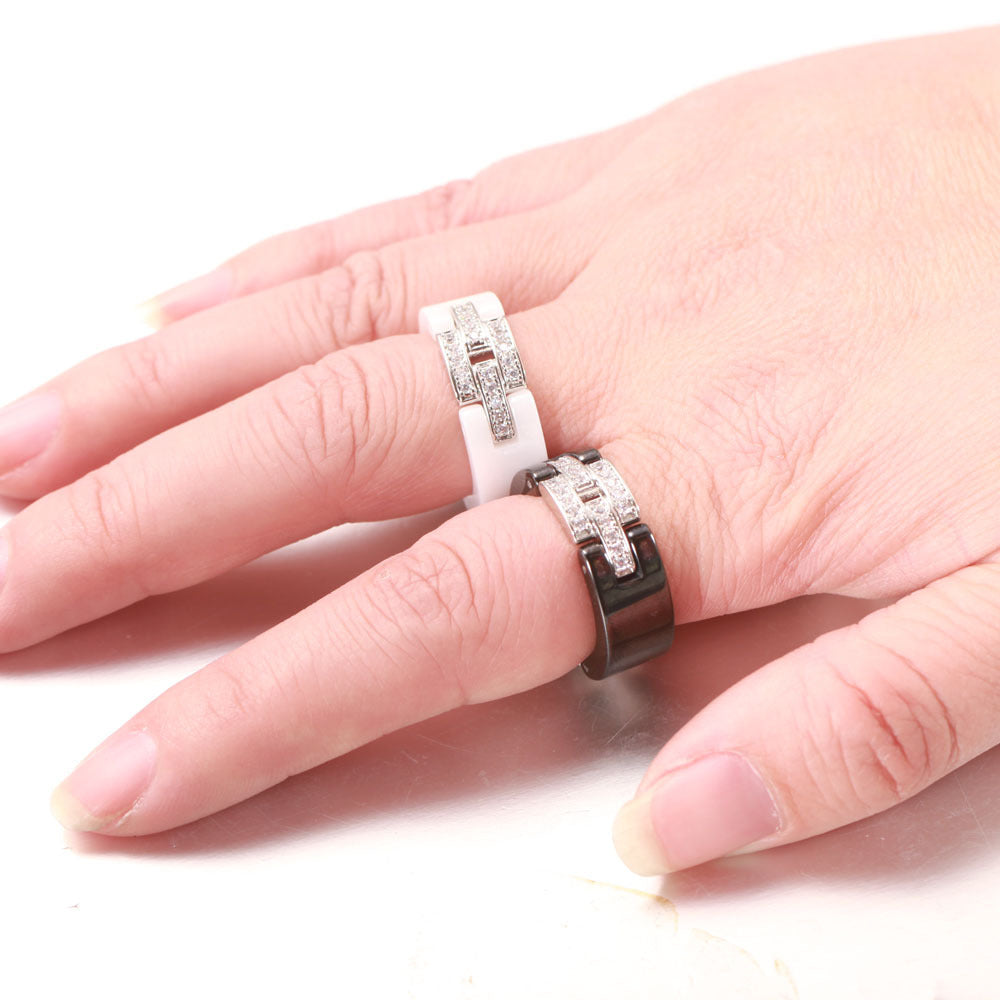 Damen Ring mit elegantem Kristall- und modernem Design Shop Nory