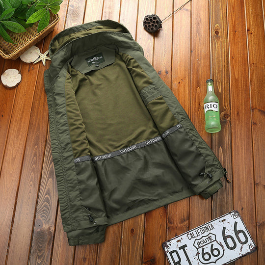 Herren Leichte Sommerjacke mit abnehmbarer Kapuze Shop Nory