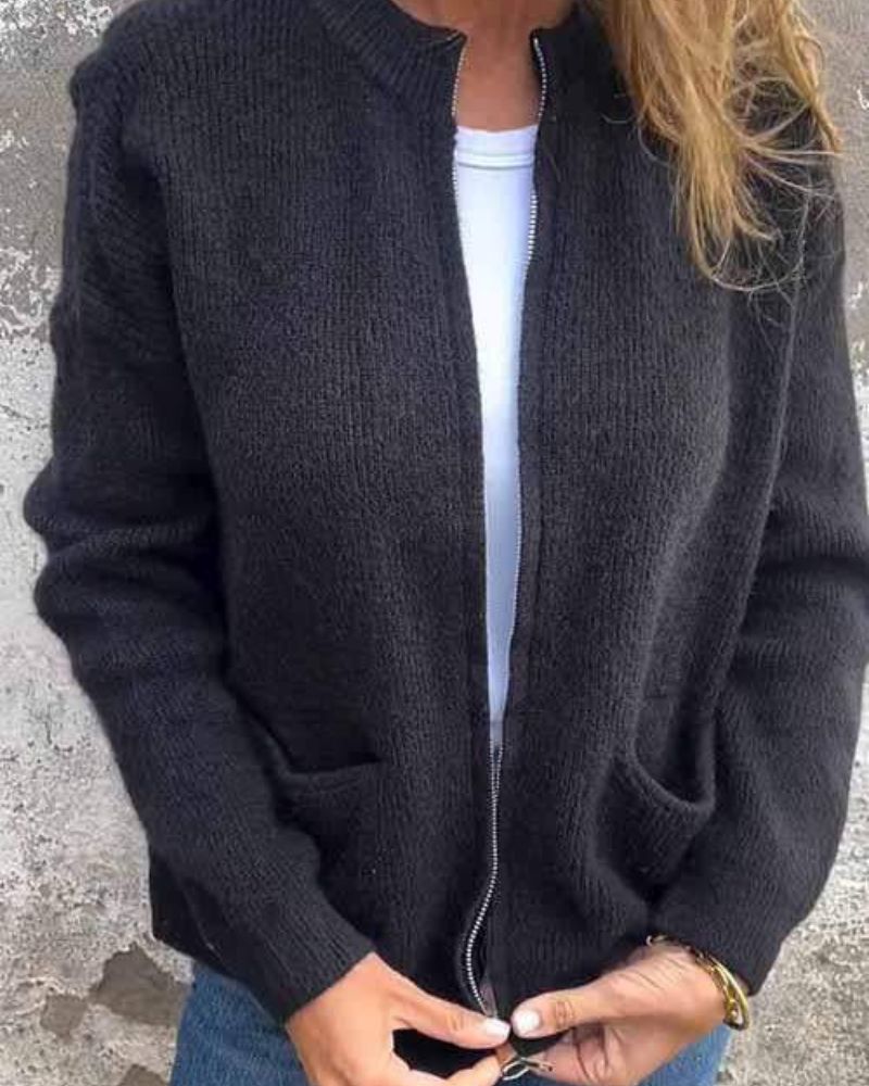 Einfachjacke mit Klassischem Reißverschlussdesign