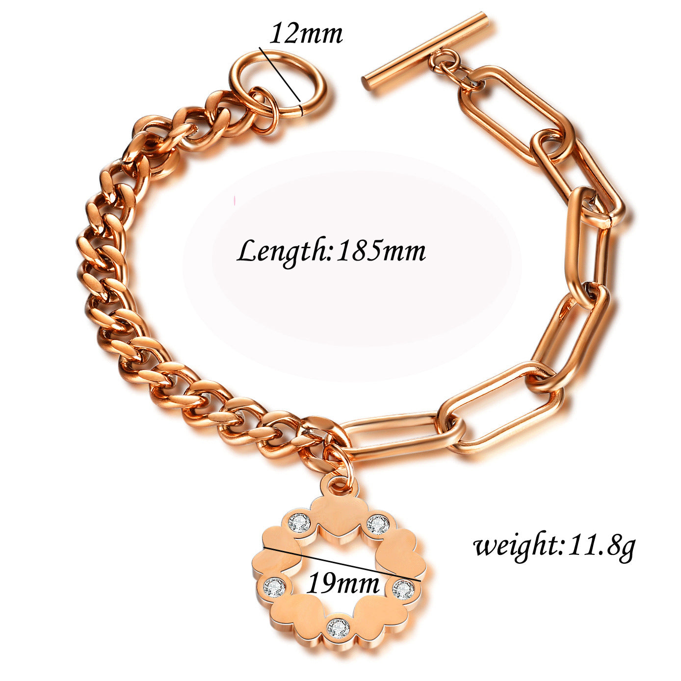 Damen Armband mit elegantem Herzanhänger und funkelnden Zirkonia Shop Nory