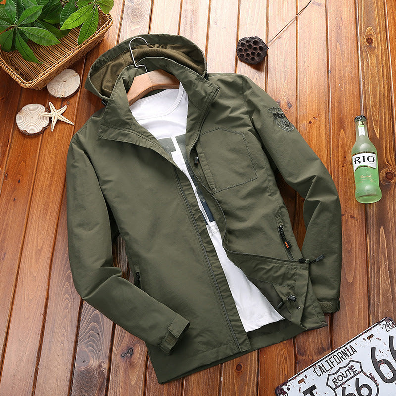 Herren Leichte Sommerjacke mit abnehmbarer Kapuze Shop Nory