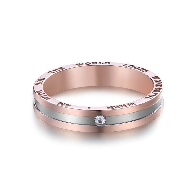 Damen Gravur Ring mit funkelndem Stein Shop Nory