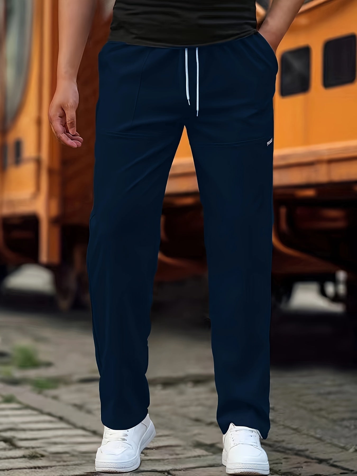 Stilvolle Kordelzug Athletische Hosen mit Taschen für Herren