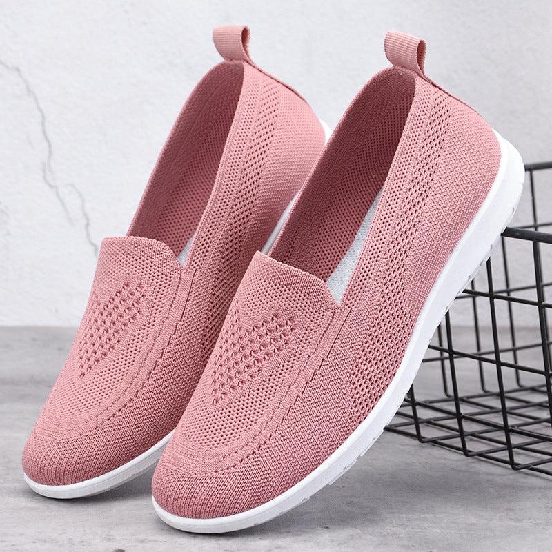 Damen Atmungsaktive Slip-On Freizeitschuhe mit flexiblem Mesh-Obermaterial