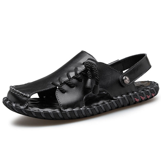 Herren Luftige Leder Sandalen mit praktischer Schnürung