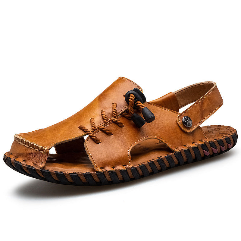 Herren Luftige Leder Sandalen mit praktischer Schnürung