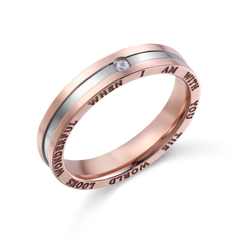 Damen Gravur Ring mit funkelndem Stein Shop Nory